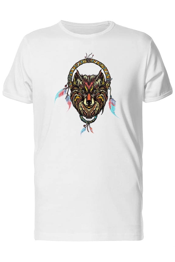 Indian Dream Catcher Wolf T-Shirt Men -Image by Shutterstock, Male Medium