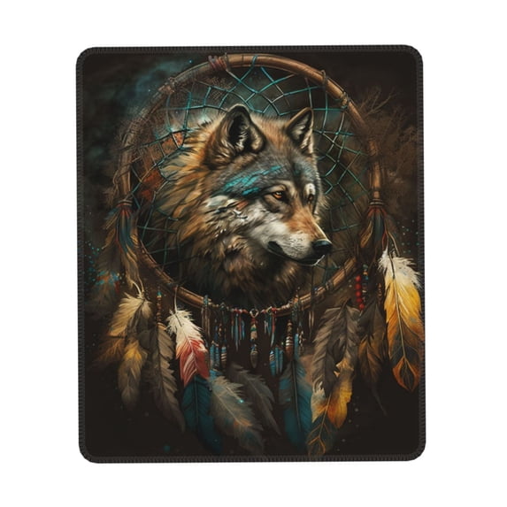 Indian Dream Wolf Vintage Gaming Mouse Pad 7 x 8.6 in Rectangle Computer Mousepad Mat Non-Slip Rubber Base for Office Laptop PC