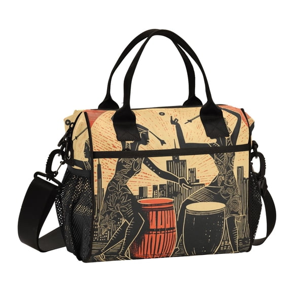 Indian Drums Houses Cooler Bag Lunch Bag Soft Cooler Cooling Tote Insulated Lunch Box for Adult Men Women