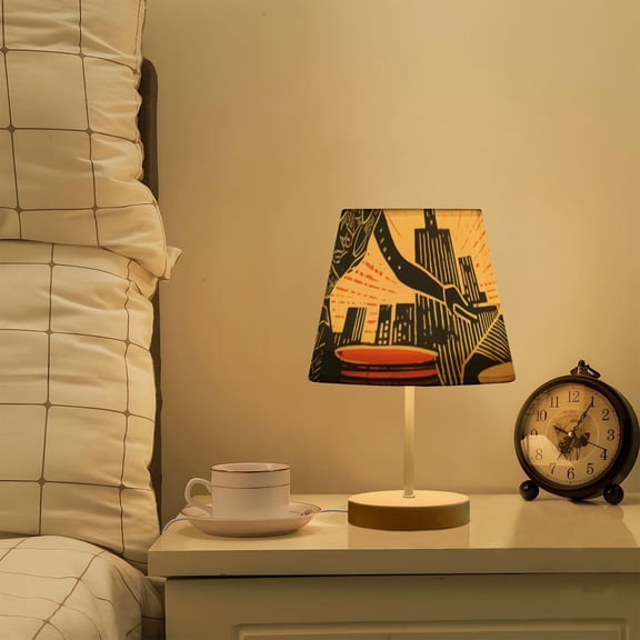 Indian Drums Houses LED Desk Lamp Table Lamp USB Bedside Nightstand Small Lamp for Bedroom Living Room Kids Room