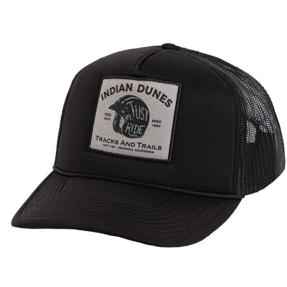 Indian Dunes Just Ride Trucker Snapback Hat - Black
