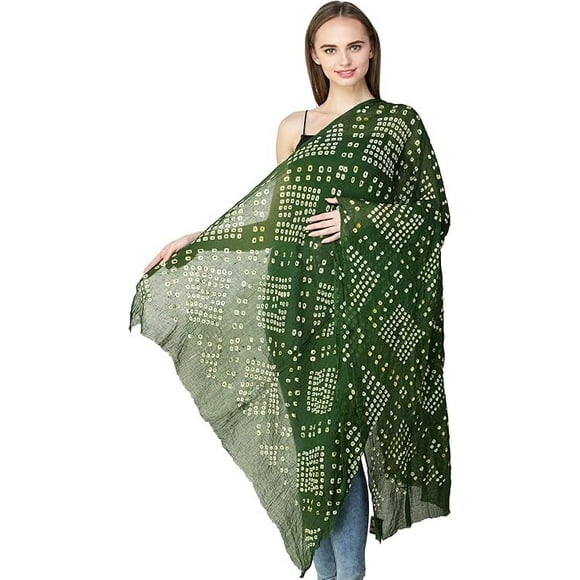 Indian Dupatta from Jaipur with Tie-dye Print Dupatta Scarve/Silk Bandhani Bandhej Dupatta/Boho Bandhni Stole/Wedding Favor