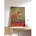 thumbnail image 1 of Indian Elephant Floral Poster, Unframed Canvas 16x20in, 1 of 4