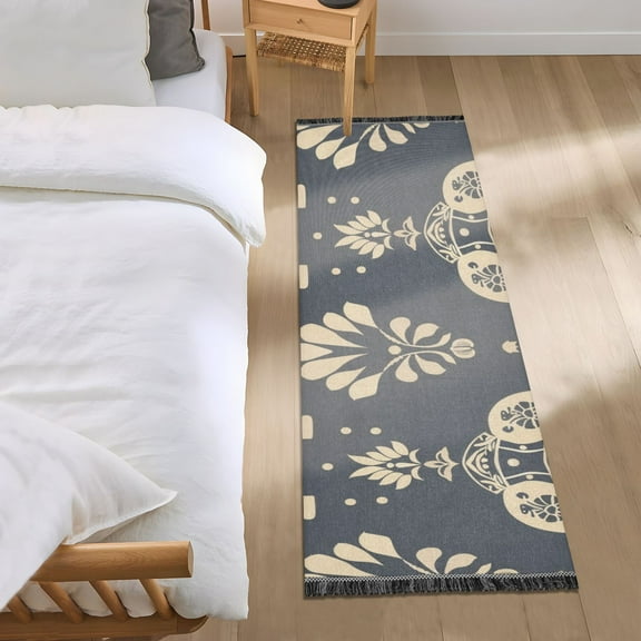 Indian Elephant Silhouette Runner Area Rug 2x6 Soft Non-Slip Washable Bedside Carpet for Hallway Bedroom Living Room Home Decor