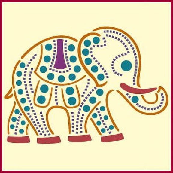 Indian Elephant Stencil - Forest Mountain Woodland Wildlife African Wild Animal DIY Template Reusable Laser Cut Mylar Template for Painting Home Decor DIY Crafts - The Artful Stencil