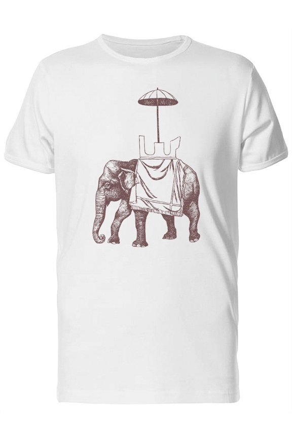 Indian Elephant With Umbrella Tee Men's -Image by Shutterstock