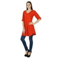 thumbnail image 1 of Indian Ethnic Cotton Kurti Top Bollywood Women Solid Kurta Tunic Casual Dress, 1 of 3