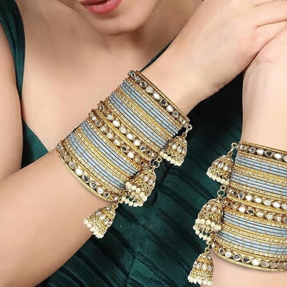 Indian Ethnic Partywear Handmade Bangles – Elegant Traditional Jewelry for Women | Perfect for Weddings, Festivals & Daily Ethnic Outfits