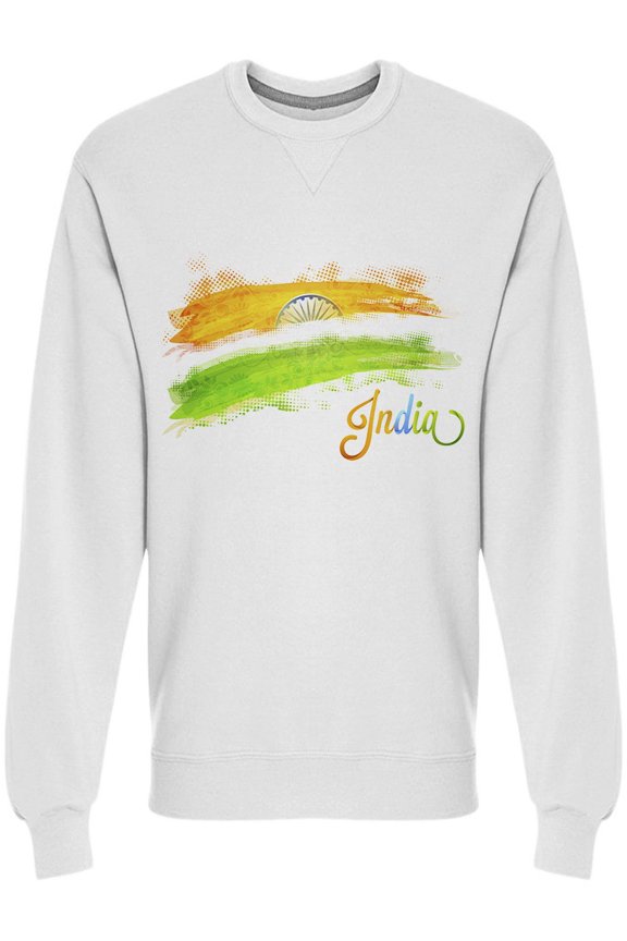 Indian Flag Brush Strokes Sweatshirt Men's -Image by Shutterstock