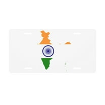 Indian Flag License Plate Front Metal Car Plate 6×12 Inch Aluminum Noverlty License Plate Decorative Car Vanity Tag Plates Gifts