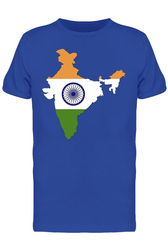 Indian Flag Map T-Shirt Men -Image by Shutterstock Men T-Shirt, Male Small