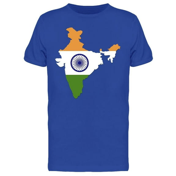 Indian Flag Map T-Shirt Men -Image by Shutterstock Men T-Shirt, Male Small