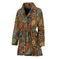 thumbnail image 1 of Indian Floral Patchwork Pattern Women Bathrobe One Size Univeral Fits, Indian Bohemian Floral Fashion Lightweight Plush Fleece Long Robe For Women, 1 of 3