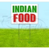 Indian Food (18" X 24") Yard Sign, Includes Metal Step Stake