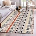 thumbnail image 1 of Indian Geometric 3x5 Area Rugs for Living Room, Lines Dots Sun Hand Drawn Overlay Non Slip Floor Mat Washable Low-Profile Indoor Carpet for Bedroom, Dining Room, Bathroom, 1 of 9