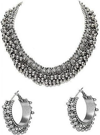 Eimeli 15pcs Black Choker Necklace Set Henna Tattoo Stretch Elastic Jewelry Women Girl Gift Pack, Women's, Size: One size, Silver