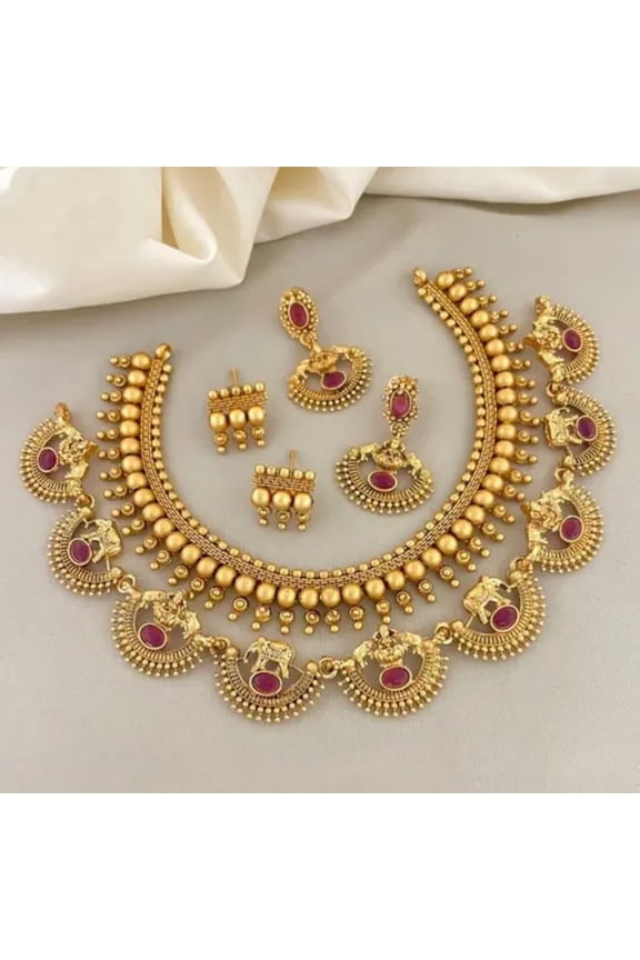 Indian Gold Plated Bridal Jewelry Set