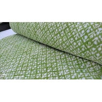 Indian Green Floral HandBlock Print Bedding Bedspread Green Kantha Quilt Cotton Kantha Quilt Green indian cotton bedspread Throw A And E Textiles House