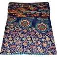 thumbnail image 1 of Yuvancrafts Indian Orange Kantha Cotton Quilt, 1 of 3