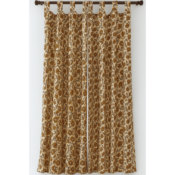 Indian Hand Block Print Pure Cotton Curtains Drape for Window Décor- 106 x42 inch