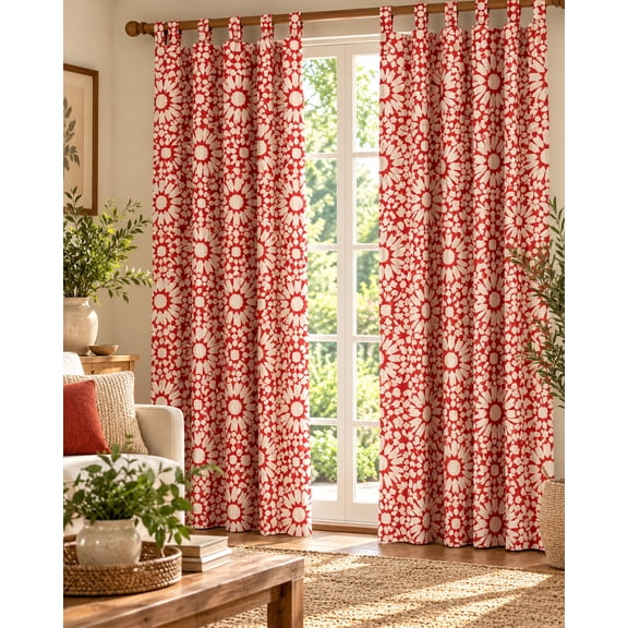 Indian Hand Block Print Pure Cotton Curtains Drape for Window Décor- 84 x44 inch