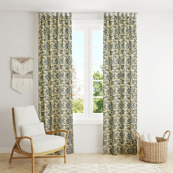 Indian Hand Block Print Pure Cotton Curtains Drape for Window Dcor- 84 x44 inch