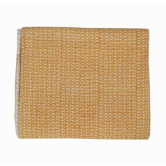 Indian Hand Block Print Queen Kantha Quilt Cotton Kantha Throw Bedspread Vintage Quilt Boho Quilt