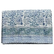 Yuvancrafts Elegant Floral Print Hand Block Print Bedspreads, Queen - Reversible