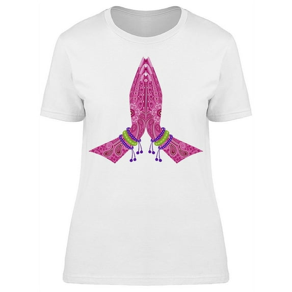 Indian Hand Namaste T-Shirt Women -Image by Shutterstock, Female XX-Large
