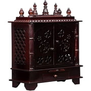 Indian Handicrafts Export Home Temple, Wooden Temple, Pooja Mandir for Home Medium-18 X 12 X 24 Wxdxh Inch, Walnut