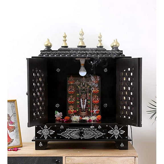 Indian Handicrafts Export Wooden Home Puja Temple (24X12X30 Inches)