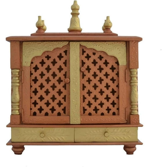 Indian Handicrafts Export Wooden LED Light Home Temple (Multicolour)