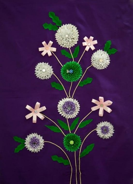 Indian Handicrafts Flowers on Fabric Dehradun India Canvas Art - Charles O Cecil DanitaDelimont (17 x 24)