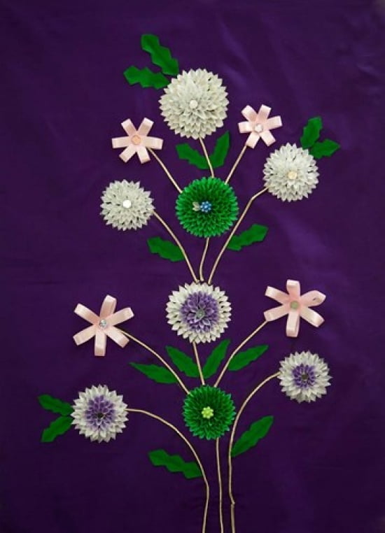 Indian Handicrafts Flowers on Fabric Dehradun India Canvas Art - Charles O Cecil DanitaDelimont (25 x 35)