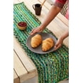 thumbnail image 1 of Indian Handmade Beige & Green Jute Table Runner Rug – 13 x 72 – Indian Handwoven Dining Table Décor, Kitchen, Coffee Table – Bohemian Farmhouse Decor, 1 of 4