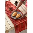 thumbnail image 1 of Indian Handmade Beige & Red Jute Table Runner Rug – 14 x 84 – Indian Handwoven Dining Table Décor, Kitchen, Coffee Table – Bohemian Farmhouse Decor, 1 of 4