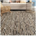 thumbnail image 1 of Indian Handmade Braided Black & White Cotton with Natural Jute Area Rugs , Floor Decor Carpet Size 4 x 6 Feet ( 120 cm x 180 cm ), 1 of 5