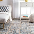 thumbnail image 1 of Indian Handmade Braided Blue Color Cotton , Denim with Natural Jute Area Rugs , Floor Decor Carpet Size 5 x 8 Feet ( 150 cm x 240 cm ), 1 of 4