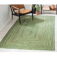 thumbnail image 1 of Indian Handmade Braided Green Color Cotton with Natural Jute Rectangle Area Rugs ,Home Decor Carpet Size 6 x 9 Feet ( 180 cm x 270 cm ), 1 of 3