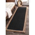thumbnail image 1 of Indian Handmade Braided Inner Black Jute with Natural Jute Border Design Area Rug 2.6 x 7 Feet (79 cm x 213 cm), Home Decor Rugs, 1 of 5