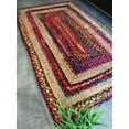 thumbnail image 1 of Indian Handmade Braided Multi Color Cotton with Natural Jute Rectangle Area Rugs ,Home Decor Carpet Size 2.6 x 8 Feet ( 75 cm x 240 cm ), 1 of 2