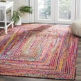 thumbnail image 1 of Indian Handmade Braided Multi Color Cotton with Natural Jute Rectangle Area Rugs ,Home Decor Carpet Size 4 x 10 Feet ( 120 cm x 300 cm ), 1 of 5
