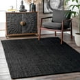 thumbnail image 1 of Indian Handmade Braided Natural Farmhouse Black Jute Area Rugs , Home Décor Jute Rugs Size 9 x 12 Feet, 1 of 4