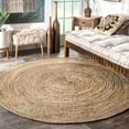 thumbnail image 1 of Indian Handmade Braided Natural Farmhouse Jute Round Rugs , Home Décor Rugs Size 9 x 9 Feet, 1 of 4