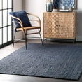 thumbnail image 1 of Indian Handmade Braided Natural Farmhouse Navy Blue Jute Area Rugs , Home Décor Rugs Size 10 x 13 Feet, 1 of 4