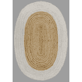 thumbnail image 1 of Indian Handmade Braided Natural Jute with White Box Design Area Rug, Home Décor Rug, Jute Rug for Bedroom, Dining Room, living room, Doormat Rug Size - 5' x 7' Oval (150 cm x 210 cm), 1 of 1