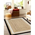 thumbnail image 1 of Indian Handmade Braided Natural Jute With Black & White Border Design Area Rug 4 x 7 Feet (122 cm x 213 cm), Home Decor Rugs, 1 of 5