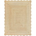 thumbnail image 1 of Indian Handmade Braided Natural Jute with White Border 5 Feet Square (152 cm x 152 cm) Rectangular Area Rug Dining Room, Bedroom, Living Room, 1 of 2