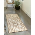 thumbnail image 1 of Indian Handmade Braided Natural Jute with White Box Rectangular Design Area Rug 2 x 6 Feet (61 cm x 183 cm), Floor Decor Rugs/Carpet, 1 of 5
