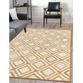 thumbnail image 1 of Indian Handmade Braided Natural Jute with White Box Rectangular Design Area Rug 6 x 7 Feet (183 cm x 213 cm), Floor Decor Rugs/Carpet, 1 of 5